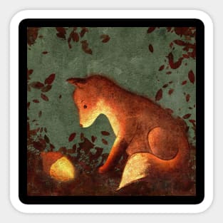 Cute Baby Fox in the Woods Sticker